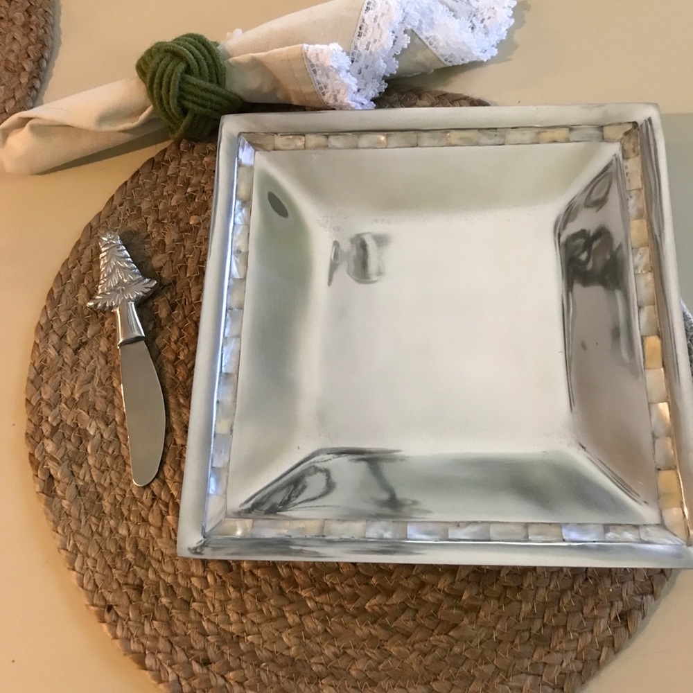 💕Pearl Inlayed Border Square Tray💕 - Picture 5 of 8